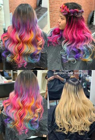 Bangkok Rainbow Color Hair Extensions - Senpom Salon